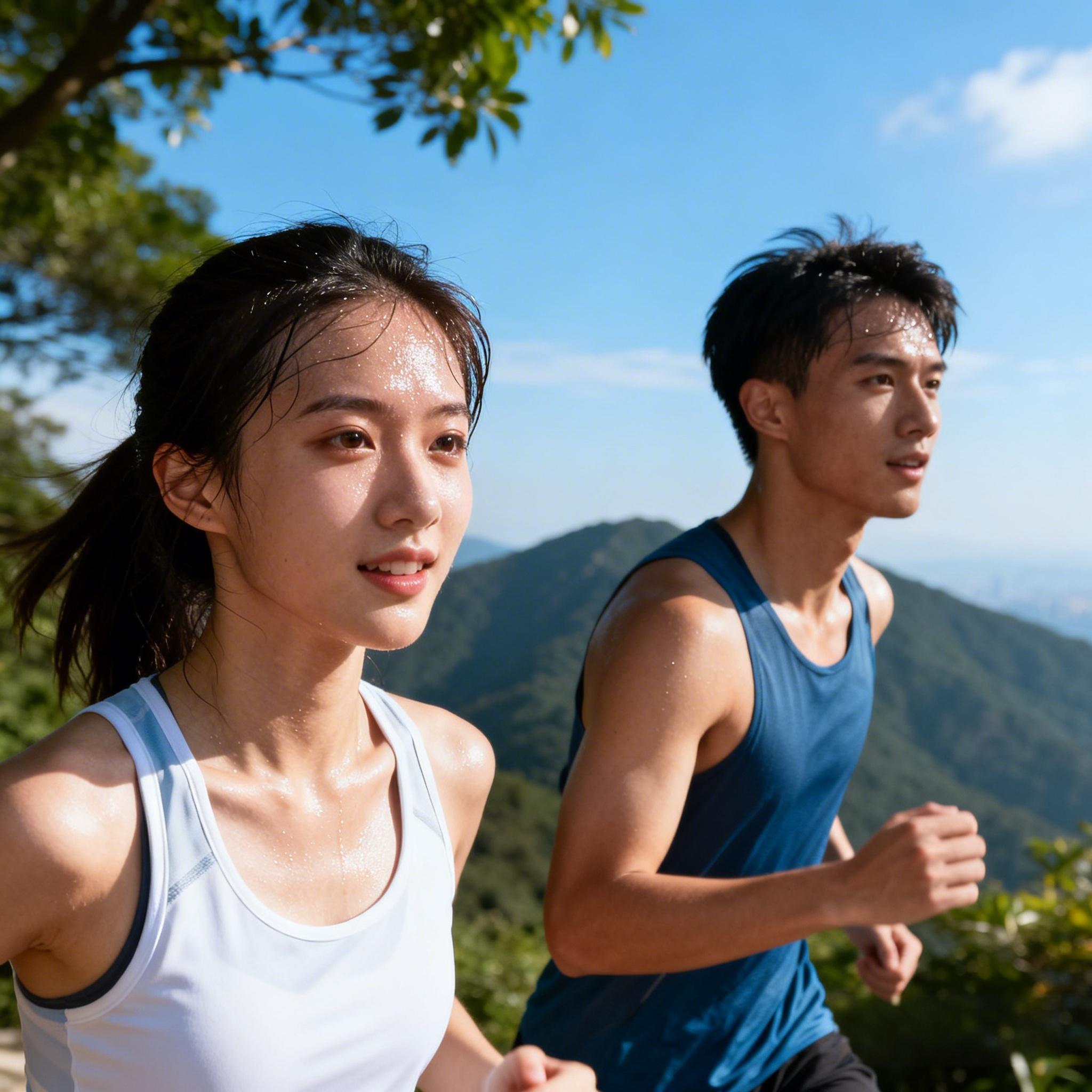 跑步爬山
